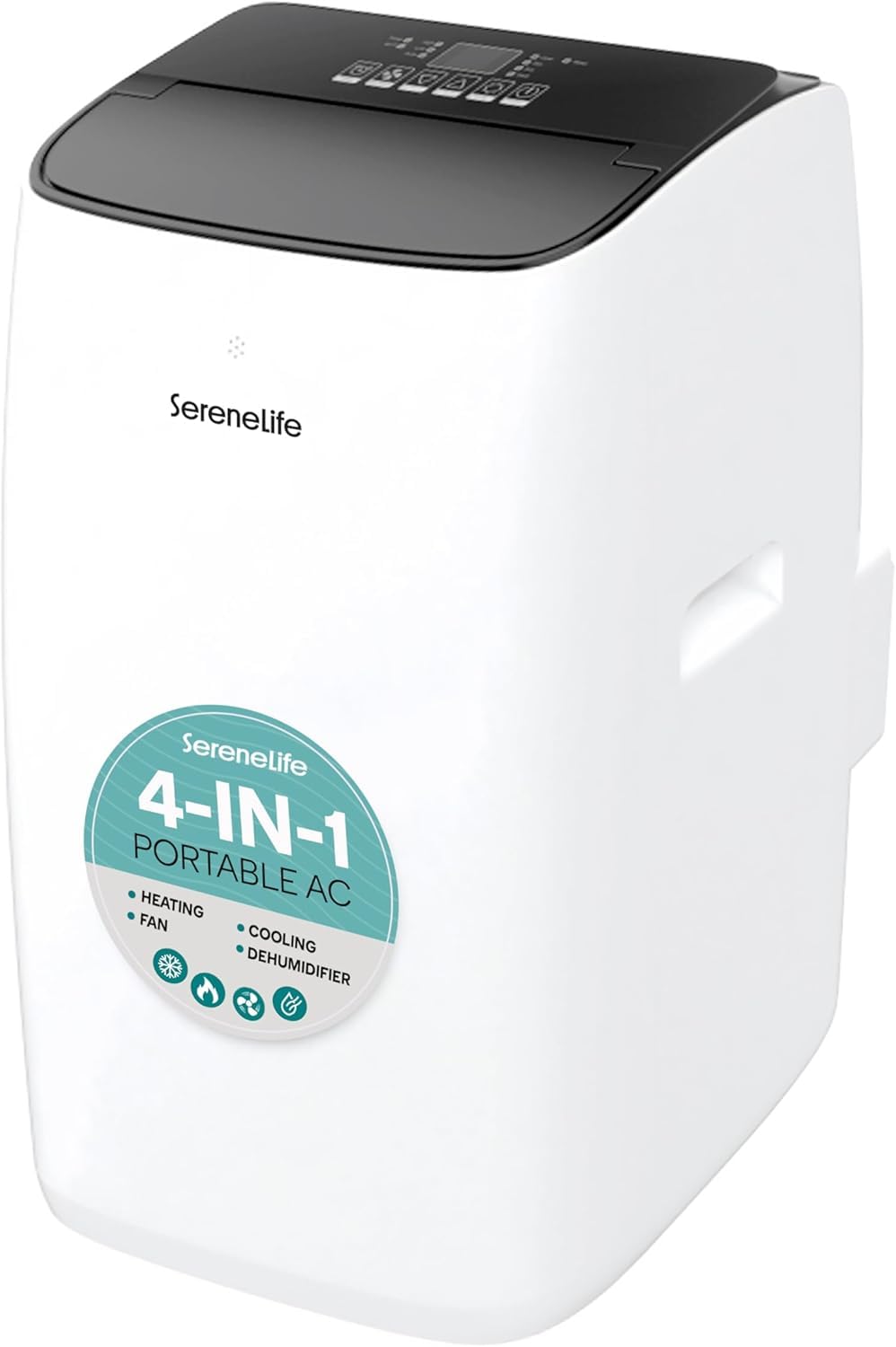 SereneLife Inverter- Klimaanlage Mobil 12000 BTU- mit WLAN, 4 in - Kühlen Heizen Entfeuchten Ventilieren, Klimagerät mit Ablutftschlauch und Fensterkit, Auto- Schwenken, Leise, bis 35m²