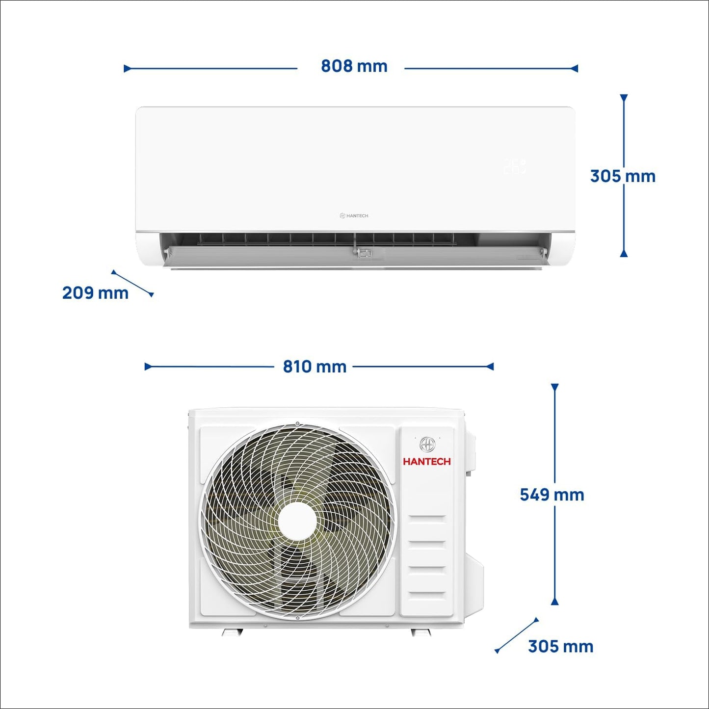 HANTECH A+++ Split Klimaanlage 12000 BTU H-PLUS energiesparender und umweltschonender Betrieb für ganzjährig angenehme Temperaturen, Smart Home kompatibel