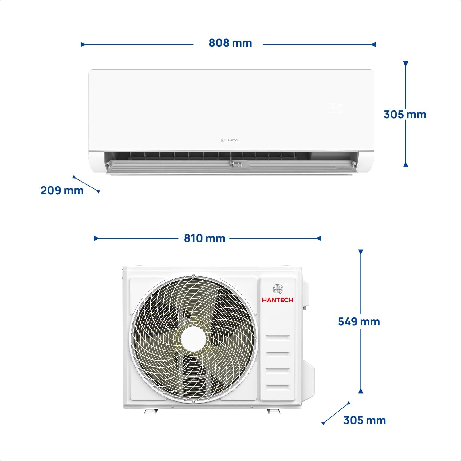 HANTECH A+++ Split Klimaanlage 12000 BTU H-PLUS energiesparender und umweltschonender Betrieb für ganzjährig angenehme Temperaturen, Smart Home kompatibel