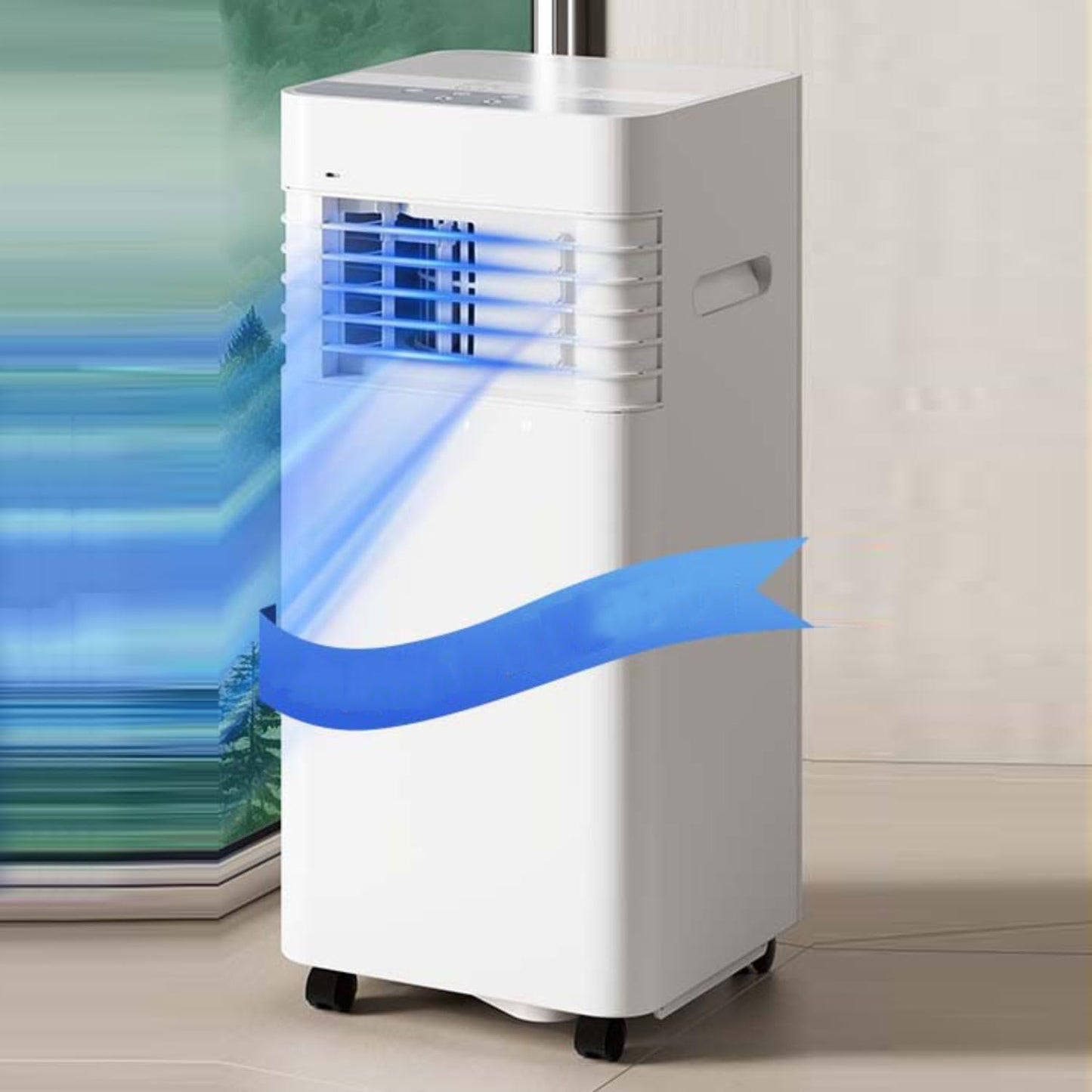 Tragbare Klimaanlage, 7000 BTU, kühlt bis zu 300 m², AC-Einheit mit Fernbedienung, Kühlung & Luftentfeuchter & Ventilator, 24-Stunden-Timer, 120° Oszillation