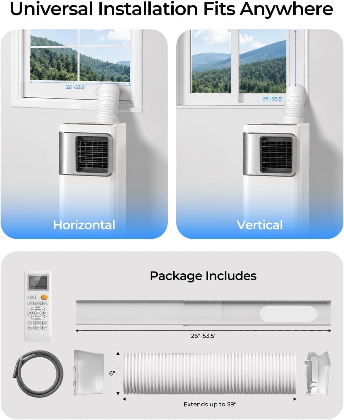 Tragbare Klimaanlage 16000 BTU, 5-in-1 Smart AC Einheit, ideal für große Räume bis zu 750 m², schnelle Kühlung & Luftentfeuchter