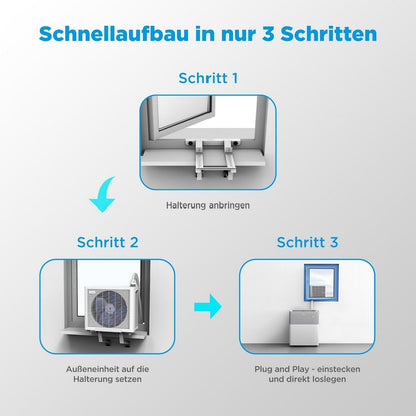 Midea Portasplit Cool Mobile Klimaanlage, nur Kühlung, A++, 8000 BTU 2, 3kW, für Räume bis zu 28 m² / 70 m³, nur 38 dB(A) im Silent-Modus