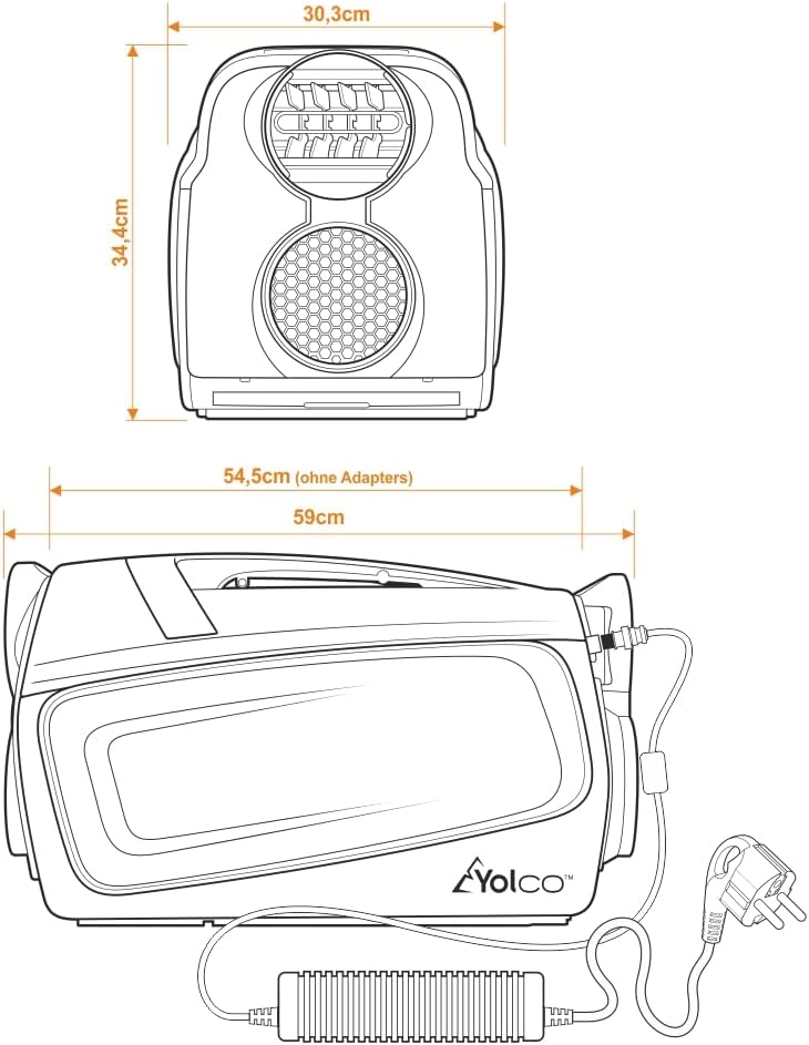 Yolco Mobile Klimaanlage 1500 W, 4-12 m², mit 2 Schläuchen | Mobiles Klimagerät, Monoblock Klimaanlage, 17-30 °C, 46/42 dB(A), 180/140 m³/h, Bluetooth 5.0, R290
