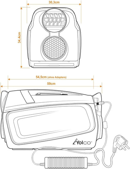 Yolco Mobile Klimaanlage 1500 W, 4-12 m², mit 2 Schläuchen | Mobiles Klimagerät, Monoblock Klimaanlage, 17-30 °C, 46/42 dB(A), 180/140 m³/h, Bluetooth 5.0, R290
