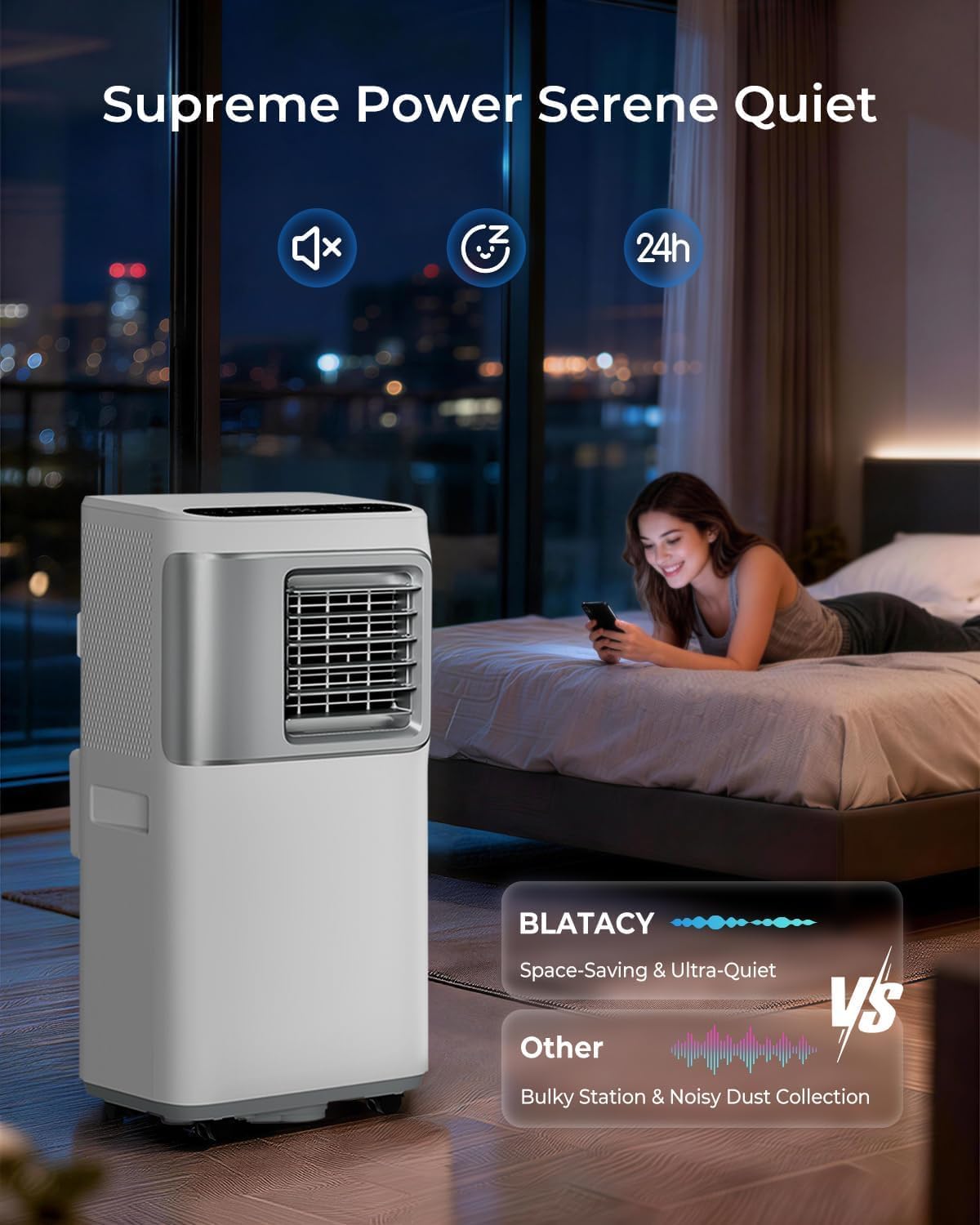 Tragbare Klimaanlage 16000 BTU, 5-in-1 Smart AC Einheit, ideal für große Räume bis zu 750 m², schnelle Kühlung & Luftentfeuchter