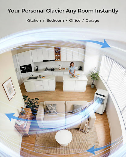 Tragbare Klimaanlage 16000 BTU, 5-in-1 Smart AC Einheit, ideal für große Räume bis zu 750 m², schnelle Kühlung & Luftentfeuchter