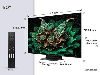 TCL 50C7K 50 Zoll QD-Mini LED 4K Fernseher, 144 Hz, Google TV