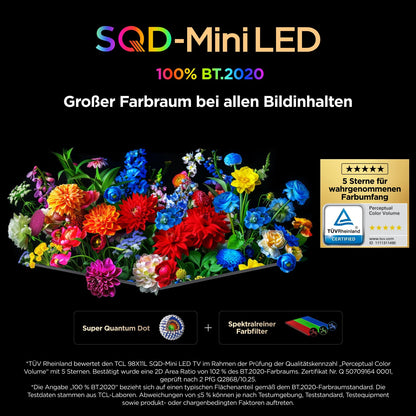 TCL 85C8L 85 Zoll SQD-Mini LED 4K Fernseher, Google TV, HDR10+