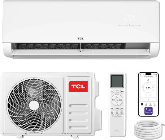 TCL VoxIn Split Klimaanlage 24000 BTU 7kW Set inkl 5m Leitungen Kühlen Heizen Entfeuchten Ventilieren Hands Free AI Voice Control Inverter Wärmepumpe A+++ WLAN App Steuerung