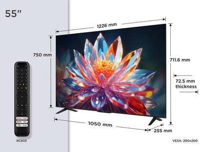 TCL 55T6C 55 Zoll QLED 4K Fernseher, Fire TV, HDR10+