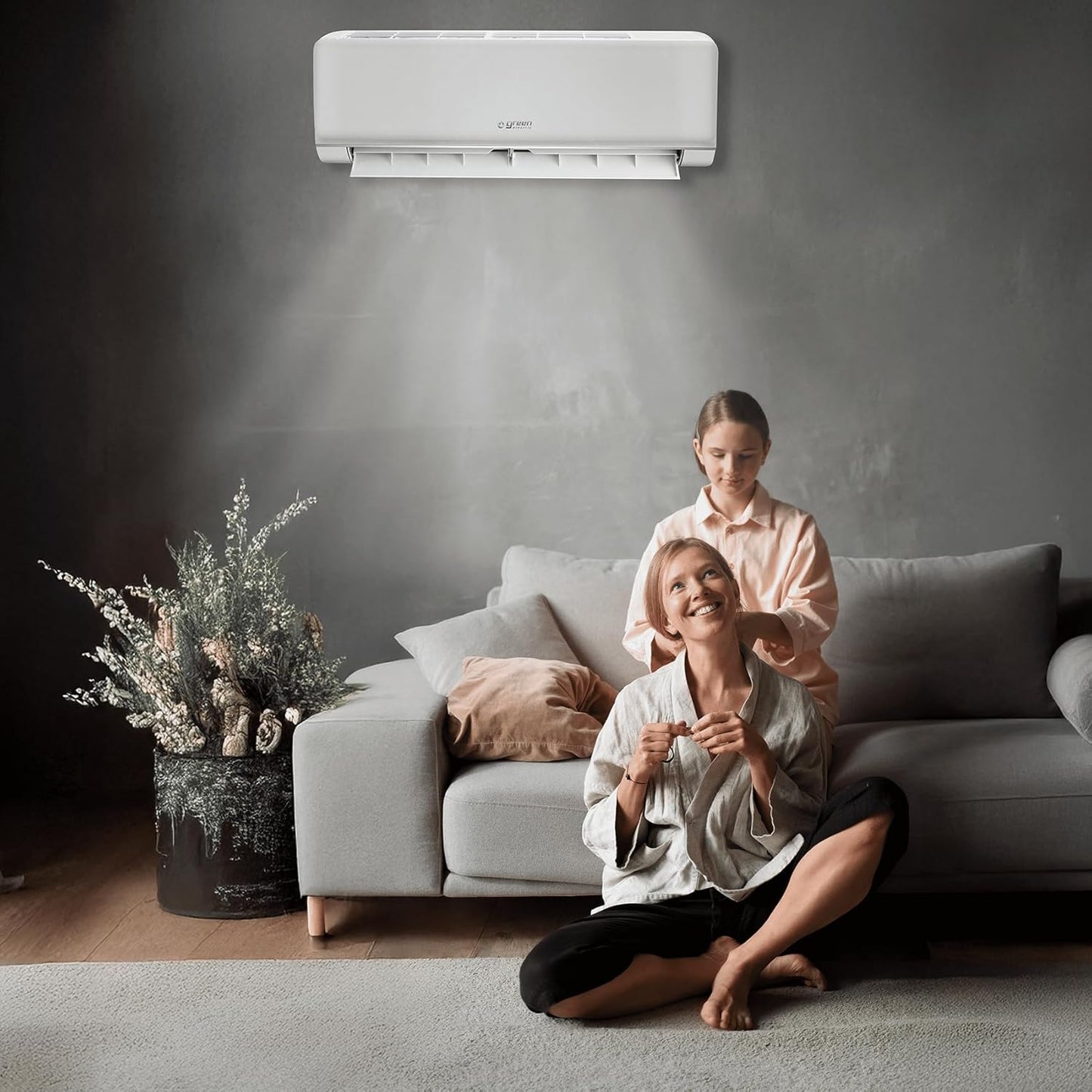 Plus Klimaanlage Dual Split 9000+12000 BTU, Wi-Fi, R32, Energieeffizienz A++/A+, Klimagerät mit Zwei Inneneinheiten und 1 Außeneinheit, Fernbedienung, App-Steuerung, Niedriger Verbrauch