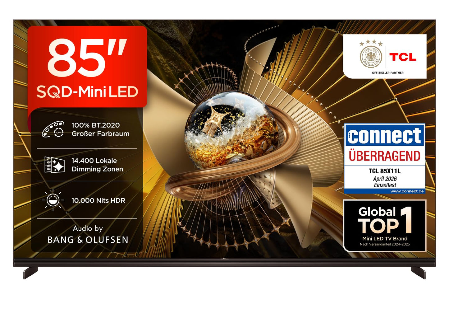 TCL 85X11L 85 Zoll SQD-Mini LED 4K Fernseher, Google TV, HDR10+