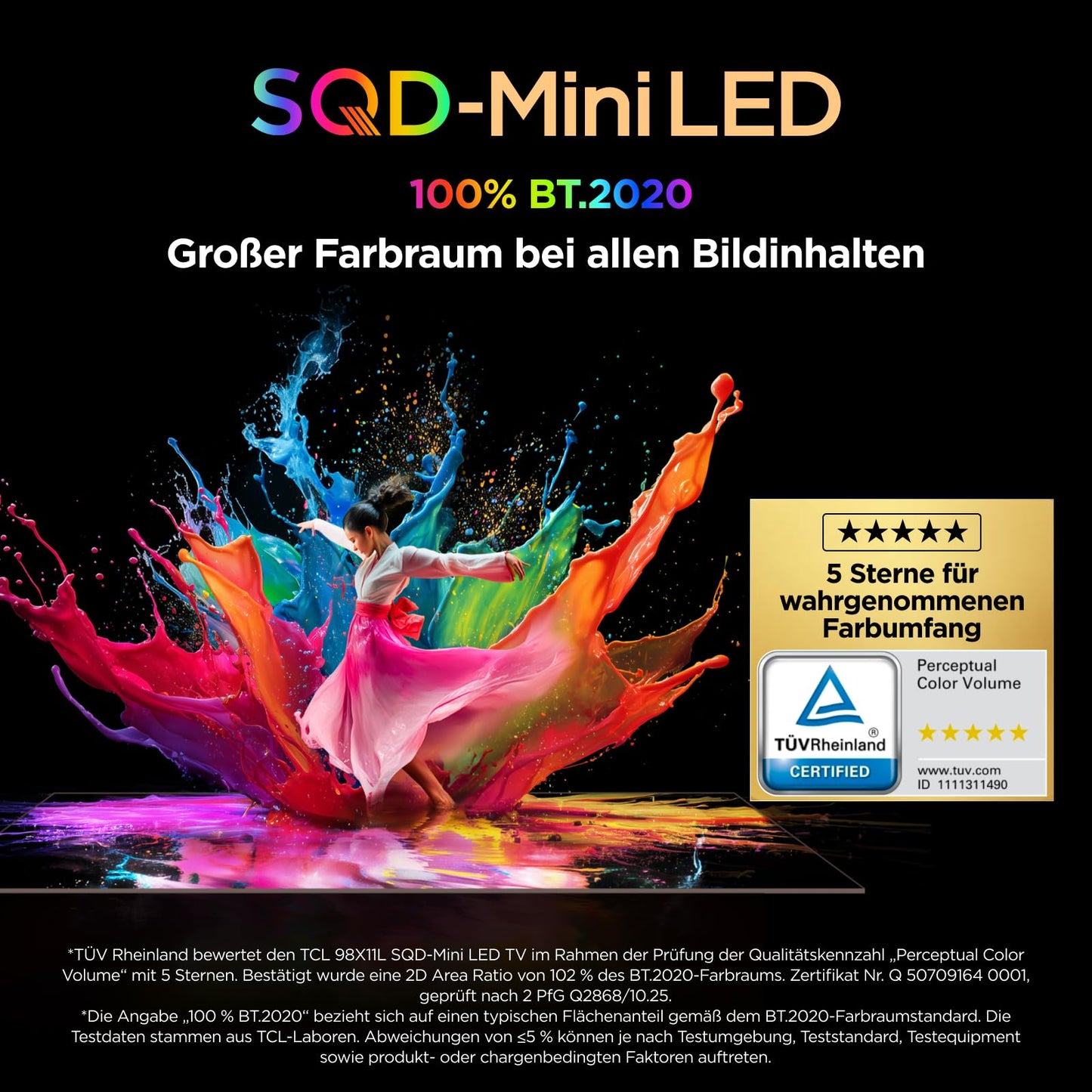 TCL 65Q7D Pro 65 Zoll SQD-Mini LED 4K Fernseher, Google TV