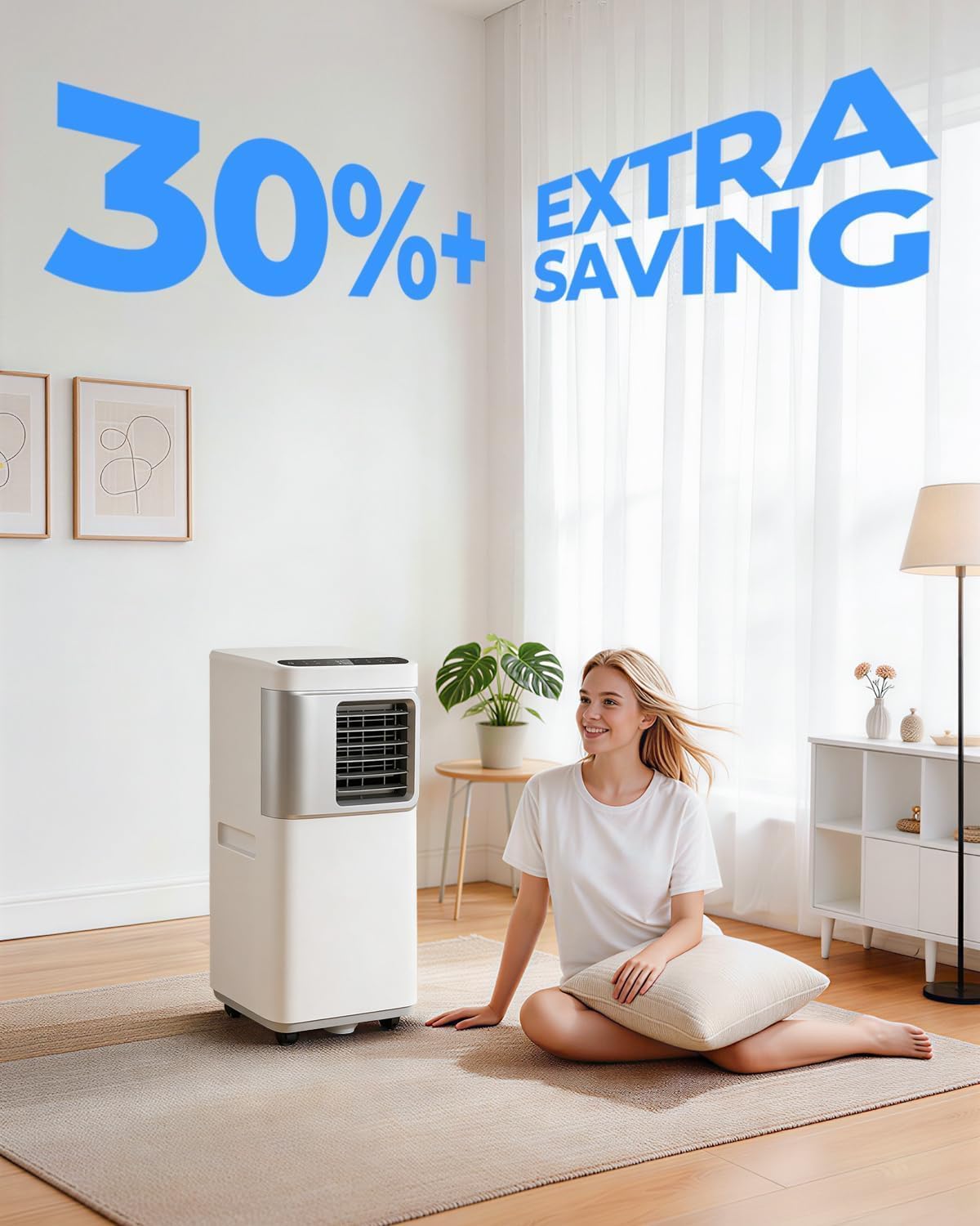 Tragbare Klimaanlage 16000 BTU, 5-in-1 Smart AC Einheit, ideal für große Räume bis zu 750 m², schnelle Kühlung & Luftentfeuchter