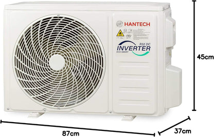 HANTECH Split Klimaanlage 12000 BTU 3,4 kW Inverter Set - Klimagerät mit App-Funktion zum Kühlen und Heizen – Modell Elegant (bis 45m²)