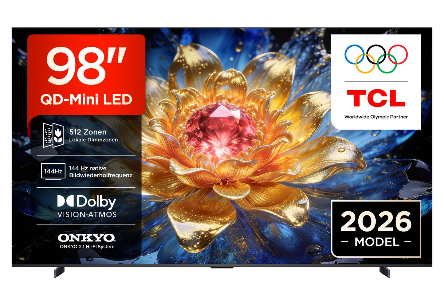 TCL 98T8D 98 Zoll QD-Mini LED 4K Fernseher, 144 Hz, Google TV