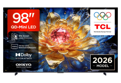 TCL 98T8D 98 Zoll QD-Mini LED 4K Fernseher, 144 Hz, Google TV