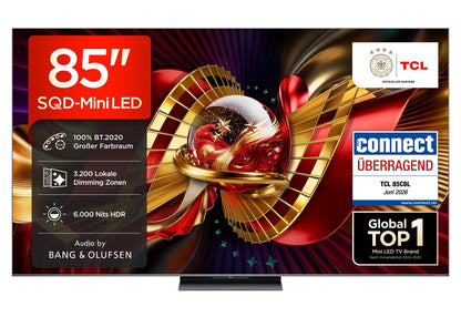 TCL 85C8L 85 Zoll SQD-Mini LED 4K Fernseher, Google TV, HDR10+