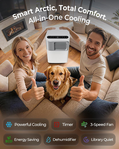 Tragbare Klimaanlage 16000 BTU, 5-in-1 Smart AC Einheit, ideal für große Räume bis zu 750 m², schnelle Kühlung & Luftentfeuchter
