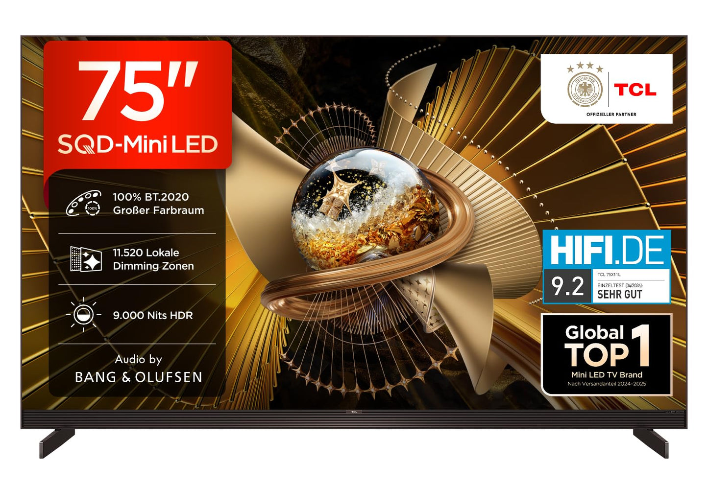 TCL 75X11L 75 Zoll SQD-Mini LED 4K Fernseher, Google TV, HDR10+