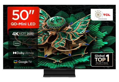 TCL 50C7K 50 Zoll QD-Mini LED 4K Fernseher, 144 Hz, Google TV