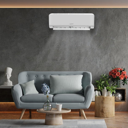 Plus Klimaanlage Dual Split 9000+12000 BTU, Wi-Fi, R32, Energieeffizienz A++/A+, Klimagerät mit Zwei Inneneinheiten und 1 Außeneinheit, Fernbedienung, App-Steuerung, Niedriger Verbrauch
